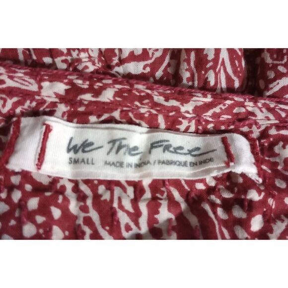 We The Free Shirt Ladies Small‎ Oversized Maroon Long Sleeve Boho - Picture 5 of 7